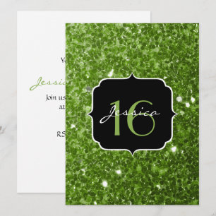 Invitation Vert parties scintillant verte scintille Doux 16 I