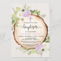 Vert pourpre rustique fille baptême bois