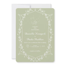 Vert Sauge Classique Floral Minimaliste