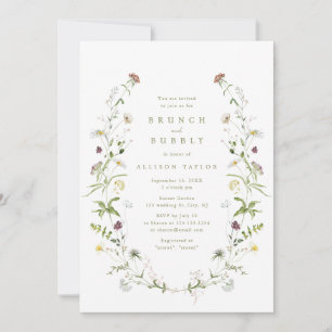 Invitation Vert sauge Fleur sauvage Rustique Bohème Shower de