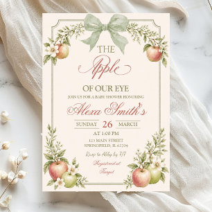 Invitation Vert sauge floral Fruit La Prunelle de Nos Yeux