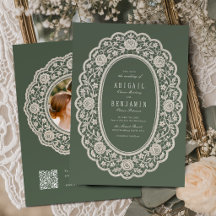 Vert sauge floral mariage classique en dentelle vi