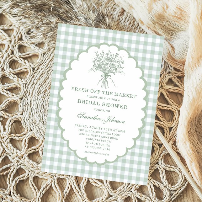 Invitation Vert sauge fraîchement arrivée sur le marché Baby  (Créateur téléchargé)