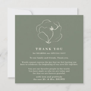 Invitation Vert sauge Indie Rustique Simple merci