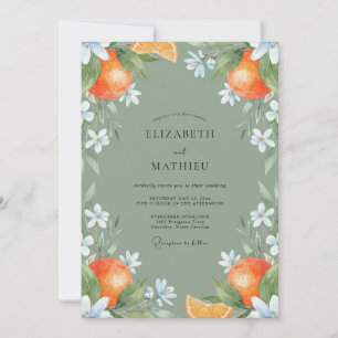 Invitation Vert sauge Mariage Citron Zesté