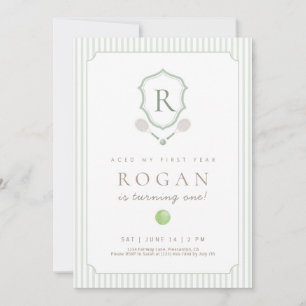 Invitation Vert sauge Prépa Crest Tennis 1er anniversaire