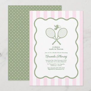 Invitation Vert Sauge & Rose Fête de Mariage Préparatoire de