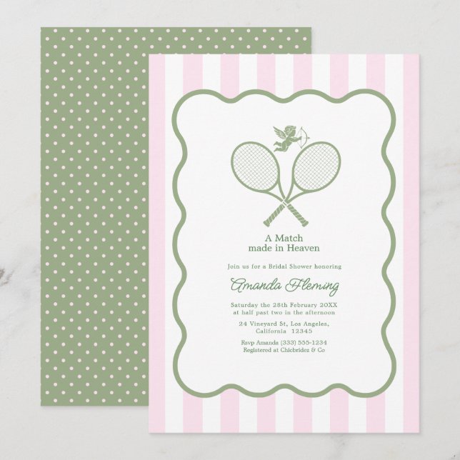 Invitation Vert Sauge & Rose Fête de Mariage Préparatoire de  (Devant / Derrière)