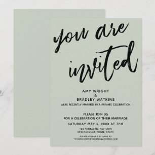 Invitation Vert Sauge Vous êtes Invité Réception de Mariage A