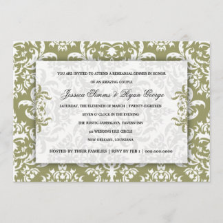 Invitation verte de damassé de 311 Jessica