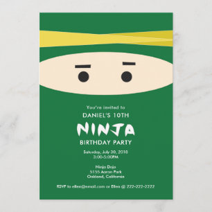 Invitation verte de partie de Ninja