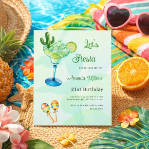Invitation verte de style mexicain pour fête d'ann
