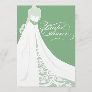 Invitation verte élégante de Fête de la mariée