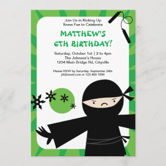 Invitation verte Ninja