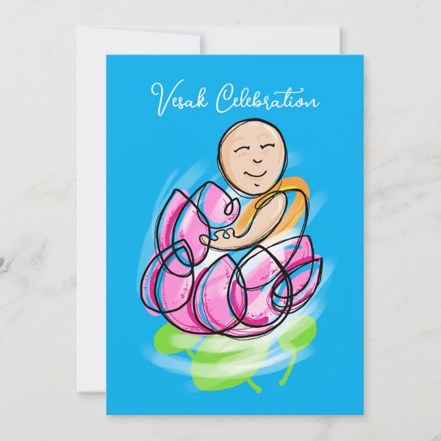 Invitation Vesak Lotus Moine Zen (Devant)