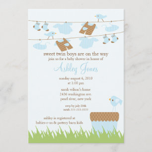 Invitation Vêtements adorables Twins Baby Boy Show