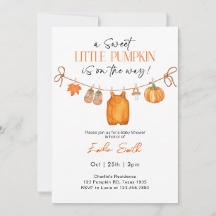 Invitation Vêtements de bébé automne citrouille Baby shower