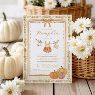 Invitation Vêtements de bébé d'automne Fille Baby Shower