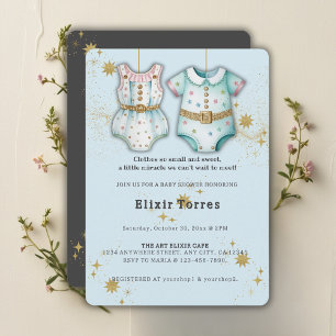 Invitation Vêtements de bébé fantaisistes Fête de bébé de sex