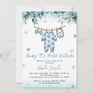 Invitation Vêtements de bébé froid Hiver Hiver Baby shower