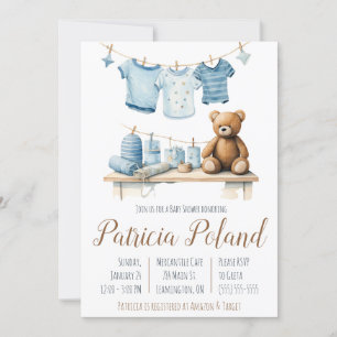 Invitation Vêtements de bébé garçon sur Baby shower de ligne 