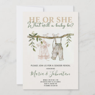 Invitation Vêtements de bébé neutres pour garçon ou fille Rév