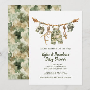 Invitation Vêtements de chasse Camouflage Garçon Baby Shower