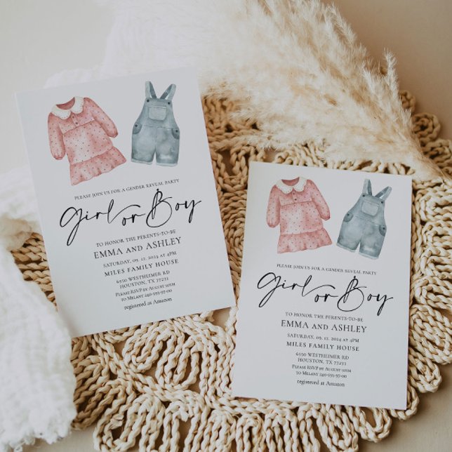 Invitation Vêtements de filles ou de garçons Genre Reveillez  (Créateur téléchargé)