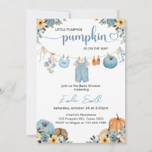 Invitation Vêtements de Little Pumpkin Boy Clothesline Baby s