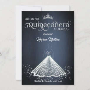 Invitation Vêtements de luxe bleu marine adorable pétillant Q