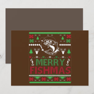 Invitation VÊTEMENTS DE NOËL Laid Pêche Bar Bass, Joyeux Ma