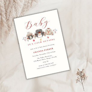 Invitation Vêtements d'hiver mignons Baby shower de Noël