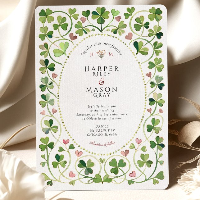 Invitation Vêtements et Mariage d'aquarelle Whimsical Lucky (Créateur téléchargé)