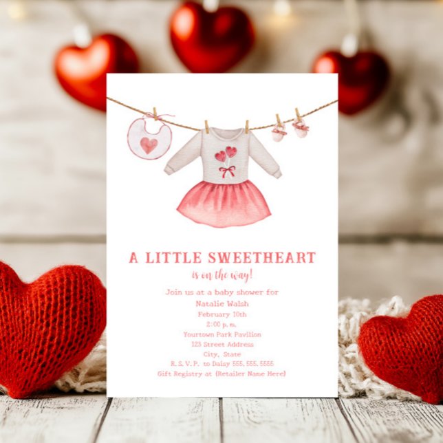 Invitation Vêtements petite amoureuse Baby shower Valentine (Créateur téléchargé)