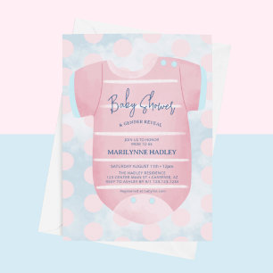 Invitation Vêtements pour bébés Baby shower de révélation de 