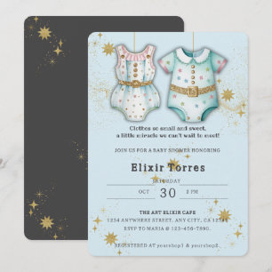 Invitation Vêtements Whimsical Baby shower neutre genre