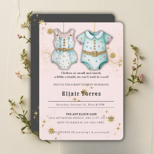 Invitation Vêtements Whimsical Baby shower neutre genre
