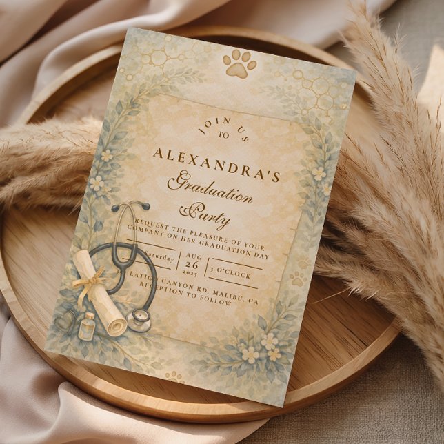 Invitation Veterinary White Coat Graduation Party (Créateur téléchargé)