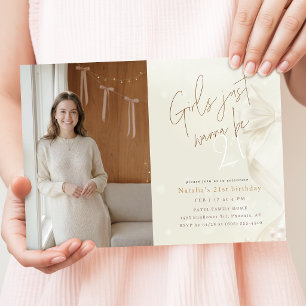Invitation Veut juste avoir 21 ans Filles à l'arc Photo Fête 