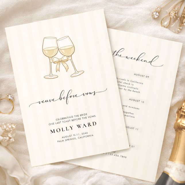Invitation Veuve Before Vows Bachelorette Weekend (Créateur téléchargé)