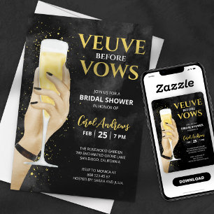 Invitation Veuve Before Vows Champagne Baby Shower Mariage