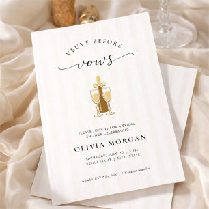 Invitation Veuve Before Vows Élégant Champagne Enterrement de