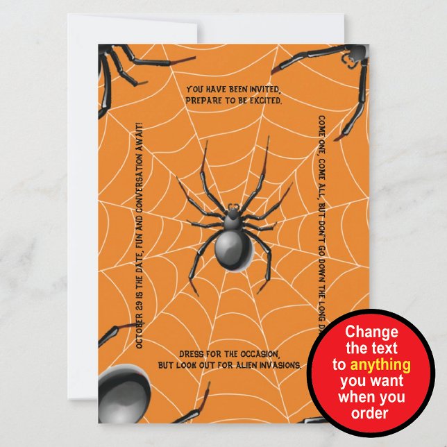 Invitation Veuve noire effrayante Halloween rimé (Créateur téléchargé)