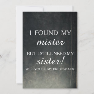 Invitation Veux-tu être ma demoiselle d'honneur?