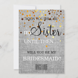 Invitation Veux-tu être ma demoiselle d'honneur?