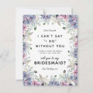 Invitation Veux-tu être ma demoiselle d'honneur   Fleur succu