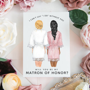 Invitation Veux-tu être ma témoin ? Filles en robe de chambre