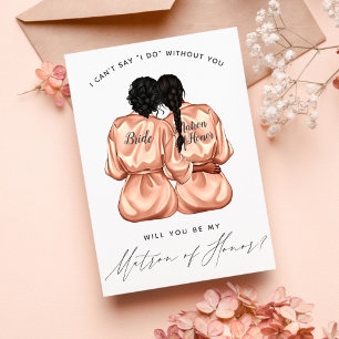 Invitation Veux-tu être ma témoin ? Filles en soie