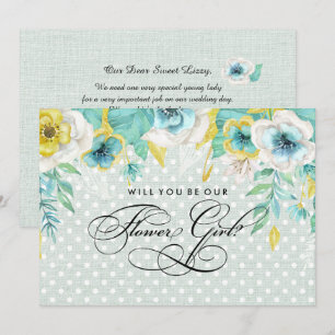 Invitation Veux-tu être notre demoiselle d'honneur ? Fleurs d