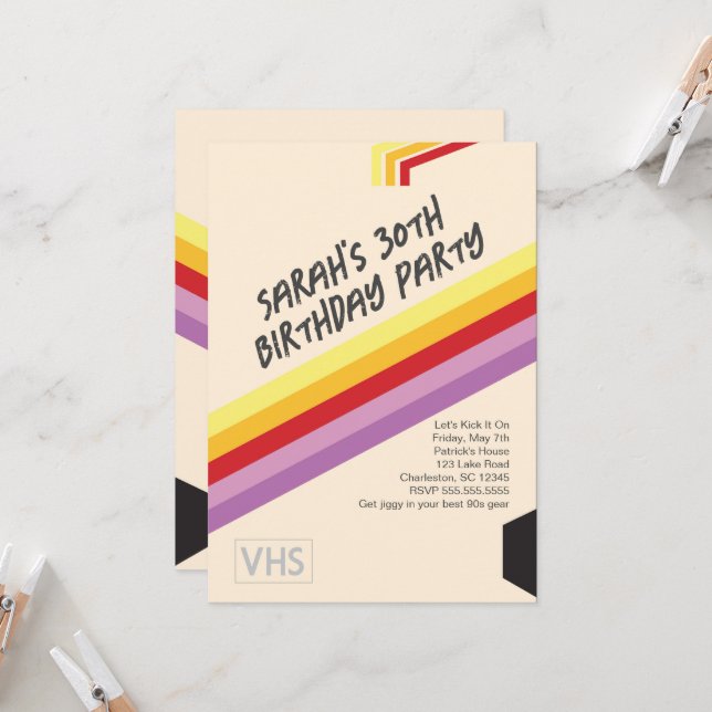 Invitation VHS des années 90 (Devant/Arrière en situation)